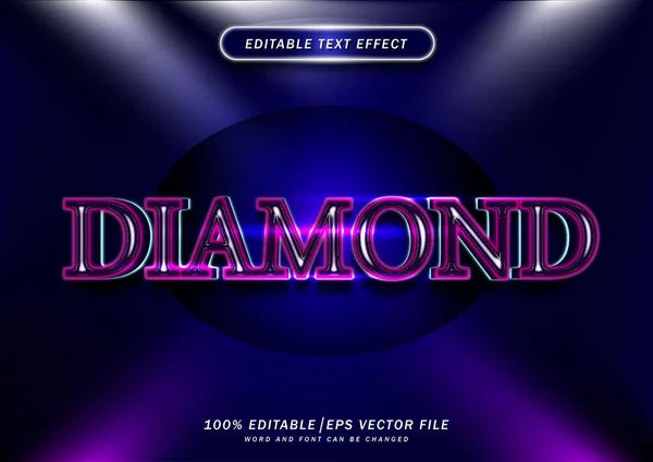 Lyx Tecknad Diamant Texteffekt Redigerbar Stil Typsnitt — Stock vektor