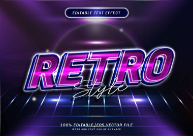 Retro metin biçimi efekti düzenleyicisi; başlık yazı tipi modeli. 80 'lerin yazı tipi.