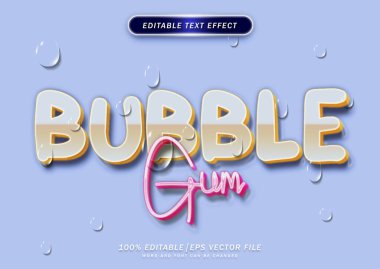 3D mavi balon tarzı. Kabarcık metin biçimi efekti. Düzenlenebilir maket. yazı tipi.