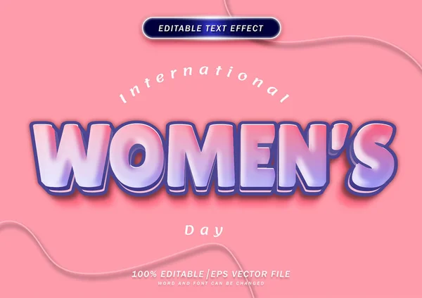 Международный Женский День Текстовый Эффект Редактируемый Стиль Шрифта — стоковый вектор
