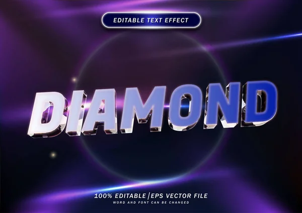 Lyx Diamant Redigerbar Text Effekt Blinka Typsnitt Stil Effekt Prototyptexteffekt — Stock vektor