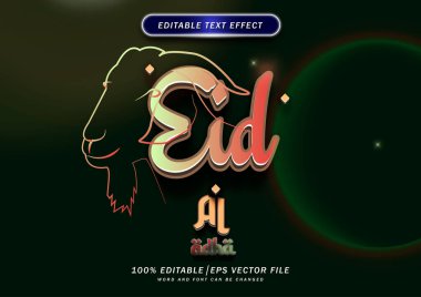 Lüks Kurban Bayramı düzenlenebilir metin efekti