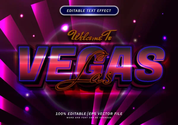 stock vector 3d Luxury Welcome to Las Vegas text effect. Neon Font style Editable. mockup text effect