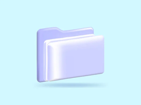 Dossier Minimum Avec Fichiers Style Dessin Animé Icône Papier Concept — Image vectorielle