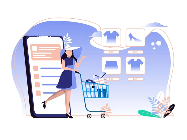 Online Shopping Rabattkonzept Illustration Geeignet Für Web App Design Banner — Stockvektor