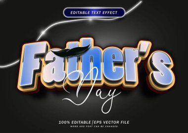 Babalar Günü metin efekti. Neon 3d metin biçimi