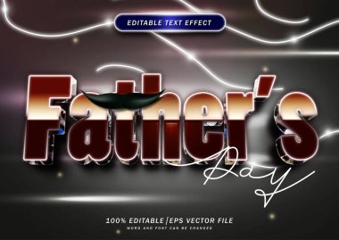 Babalar Günü metin efekti. Neon 3d metin biçimi