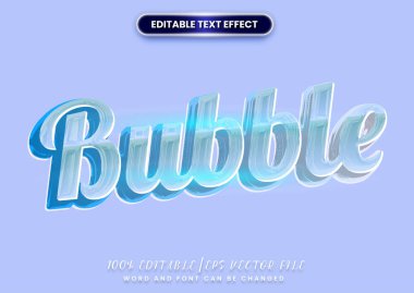 Baloncuk Çizgi Film Metin Efekti. düzenlenebilir metin ve yazı tipi renk şablonu.