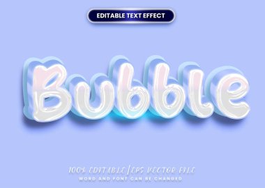 Baloncuk Çizgi Film Metin Efekti. düzenlenebilir metin ve yazı tipi renk şablonu.