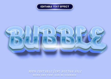 Baloncuk Çizgi Film Metin Efekti. düzenlenebilir metin ve yazı tipi renk şablonu.