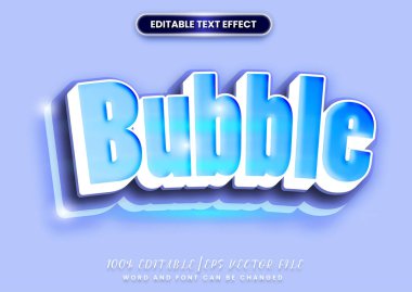 Gerçekçi 3d balon karikatür düzenlenebilir metin efekti.