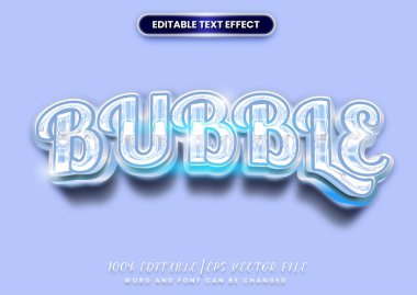 Gerçekçi 3d balon karikatür düzenlenebilir metin efekti.