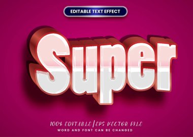 3d Kalın süper metin düzenlenebilir metin efekti. Logotype yazı tipi tittle.