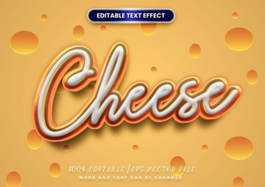 Peynirli mesaj efekti. Güzel çizgi film tarzı. düzenlenebilir metin şablonu.