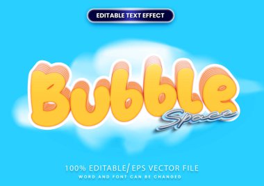 Düzenlenebilir biçimlerde dizayn metni. Resim baloncuğu metin efekti.