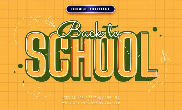 stock vector Editable text effect - Back to school 3d cartoon template style