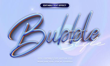 mavi baloncuk metin efekti - düzenlenebilir çizgi film metni
