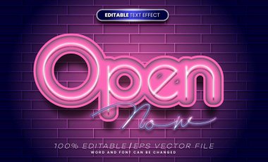 Lüks Neon metin etkisi. 3d yazı tipi efekti düzenlenebilir maketi.