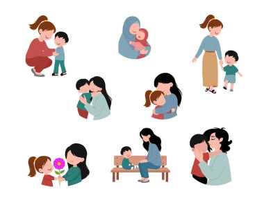 Sevgililer Günü 'nde Anneler Günü vektör illüstrasyonu