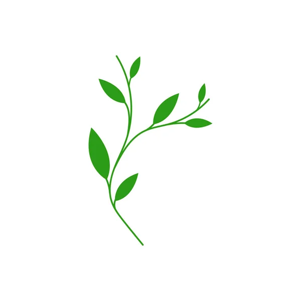 Зелений Лист Логотипу Екології Елемент Природи Вектор Значок — стоковий вектор