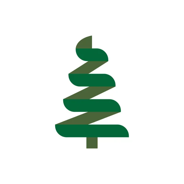Árvore Natal Dos Desenhos Animados Com Presentes Isolados Fundo Branco — Vetor de Stock