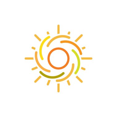 güneş illüstrasyon logo vektör şablonu