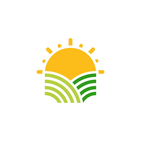 Modello Icona Vettoriale Logo Illustrazione Sole — Vettoriale Stock