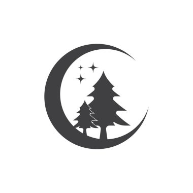 çam ağacı noel vektör şablonu çizimi