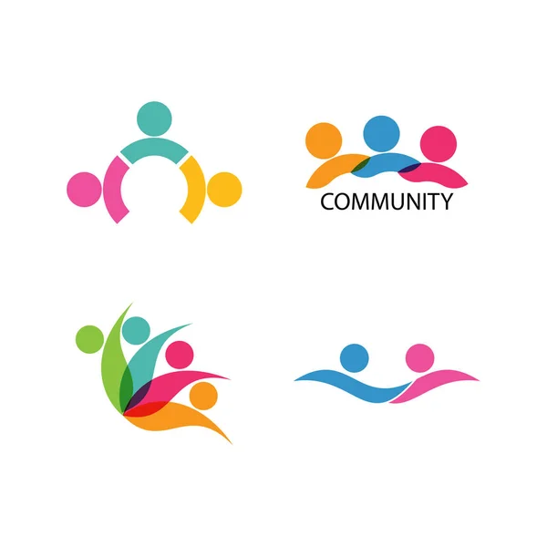Modèle Logo Pour Adoption Les Soins Communautaires Vecteur — Image vectorielle