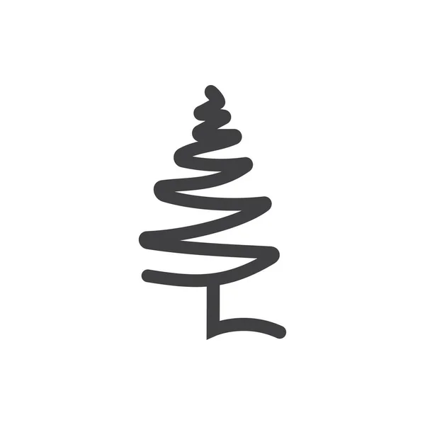 松の木クリスマスベクトルアイコンテンプレートイラスト — ストックベクタ