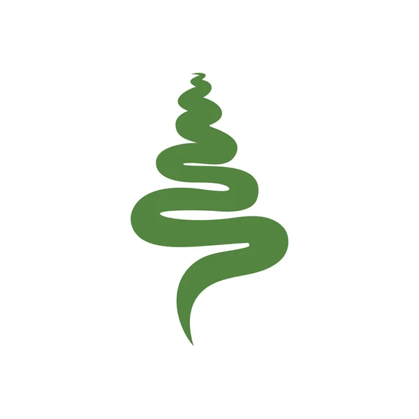 Árvore Pinho Vetor Natal Ícone Modelo Ilustração —  Vetores de Stock