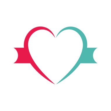 Kalp Logosu Şablonu vektör çizimi