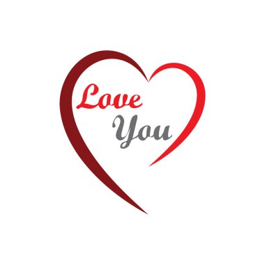 Kalp Logosu Şablonu vektör çizimi