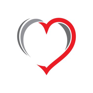 Kalp Logosu Şablonu vektör çizimi
