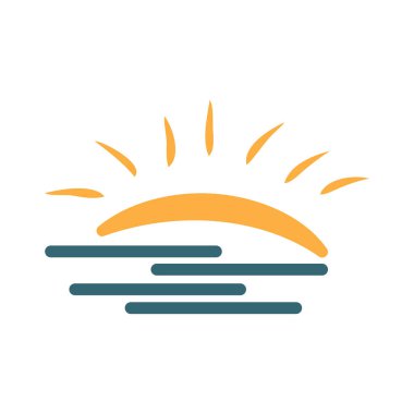 güneş illüstrasyon logo vektör şablonu