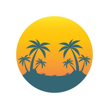 güneş illüstrasyon logo vektör şablonu