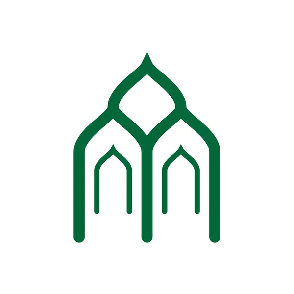 Logo Islámico Plantilla Vector Icono Mezquita — Vector de stock