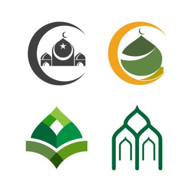 İslam logosu, Cami simgesi vektör şablonu