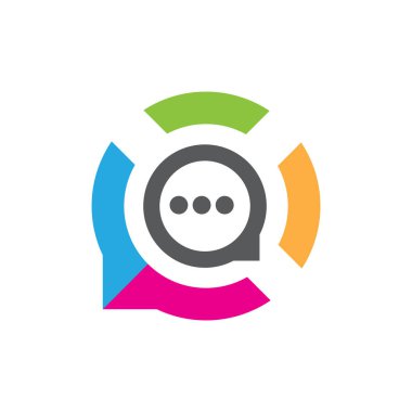 İletişim sohbet logo vektör çizimi