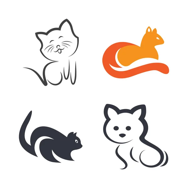 Cat Logo Illustration Icon Vector Template — Stock Vector