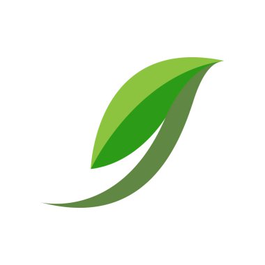 Yeşil yaprak logosu ekoloji doğa element vektör simgesi