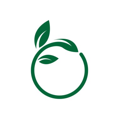 Yeşil yaprak logosu ekoloji doğa element vektör simgesi