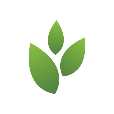 Yeşil yaprak logosu ekoloji doğa element vektör simgesi