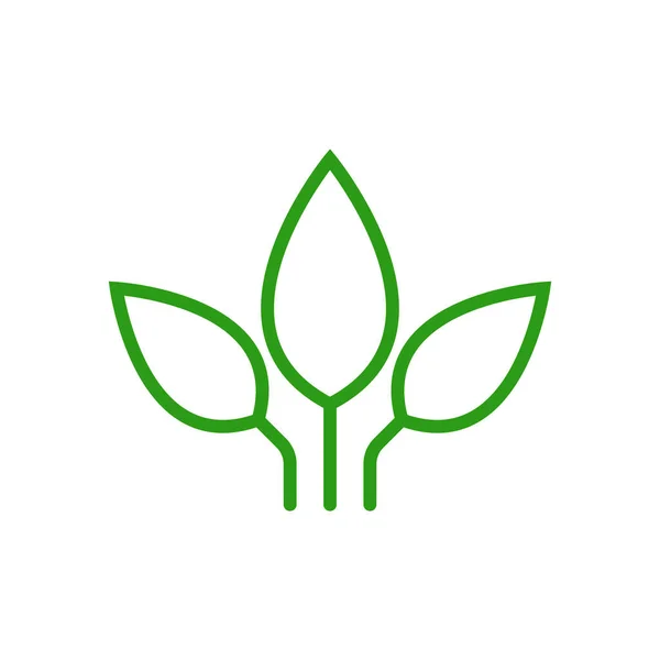 緑の葉のロゴ生態自然要素ベクトルアイコン — ストックベクタ