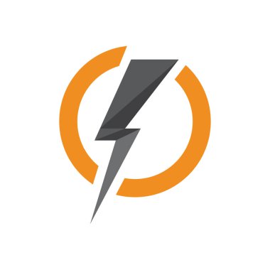 Şimşek simgesi, flash logo vektör çizimi