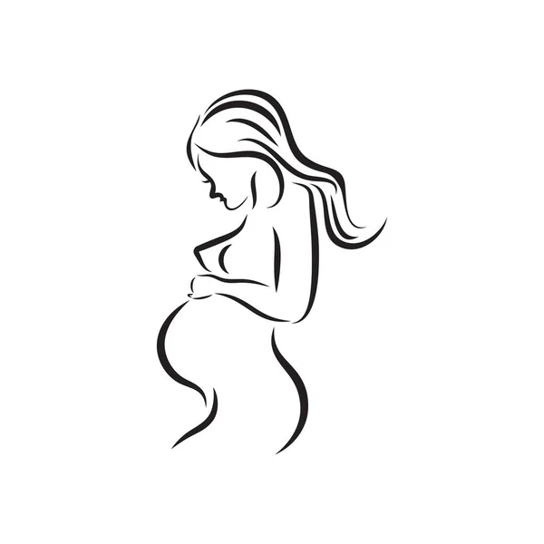 Plantilla Madre Diseño Logotipo Vector Embarazada — Archivo Imágenes Vectoriales