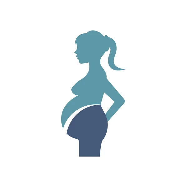 Plantilla Madre Diseño Logotipo Vector Embarazada — Archivo Imágenes Vectoriales