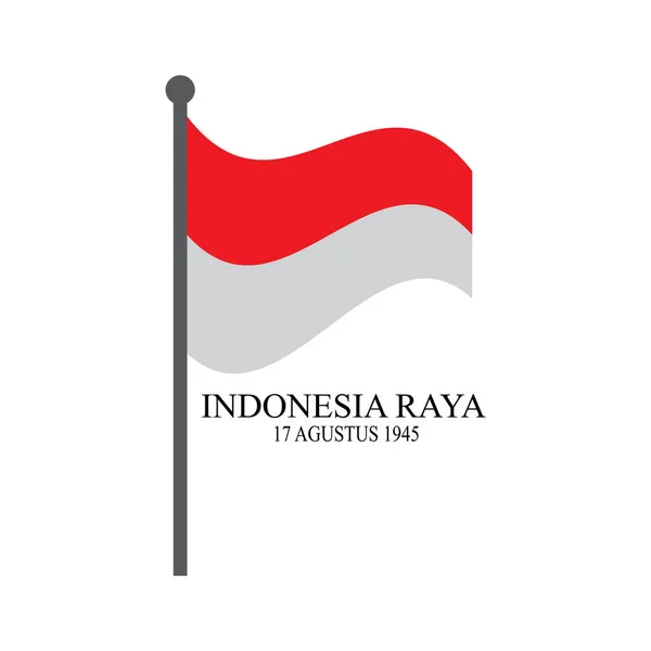 Oberoende Flagga Indonesien Logotyp Vekto — Stock vektor