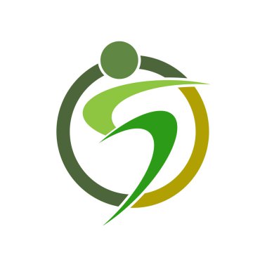 Sağlıklı yaşam logosu vektör şablonu çizimi