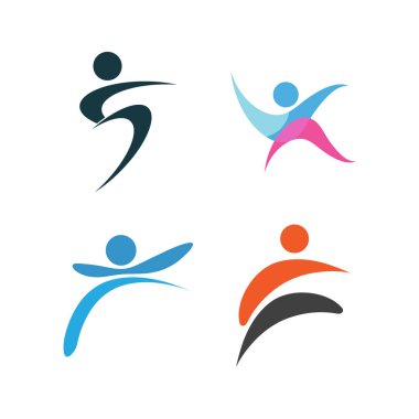 Sağlıklı yaşam logosu vektör şablonu çizimi